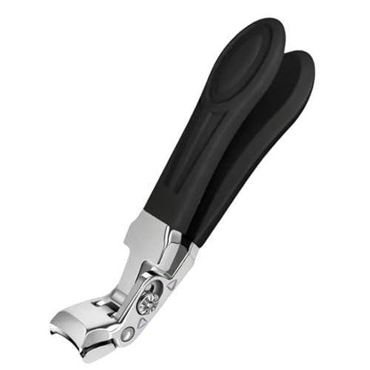 Professioneller Saphir-Schwarzer Nagelknipser für Senioren – 5'' Eleganter dicker Zehennagelknipser mit Nagelfeile, ultrascharfen Klingen, Nagelauffangbehälter, einfacher Griff & sicheres Heim-Maniküre- und Pediküre-Pflegewerkzeug