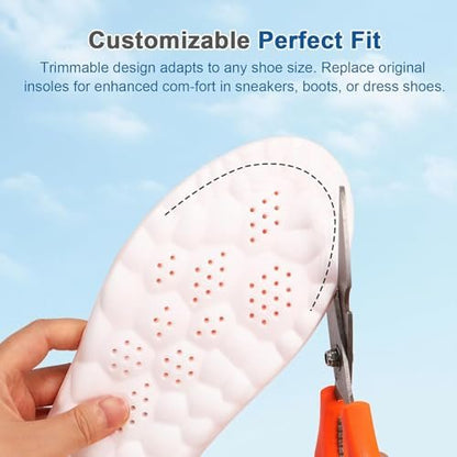2 Paar 2026 Neue verbesserte 4D Cloud Einlegesohlen für Damen & Herren, Memory Foam Anti-Ermüdung, passen sich automatisch Fuß- und Schuhform an, Fußgewölbestütze gegen Fußschmerzen und Müdigkeit