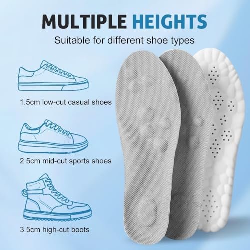 2 Paar 2026 Neue verbesserte 4D Cloud Einlegesohlen für Damen & Herren, Memory Foam Anti-Ermüdung, passen sich automatisch Fuß- und Schuhform an, Fußgewölbestütze gegen Fußschmerzen und Müdigkeit