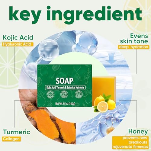 jioijioi 2er-Pack Stemsoul Seife – Superfood Stemsoul Seifen mit Kurkuma & Zitrone – Tiefenreinigendes Pflegeset