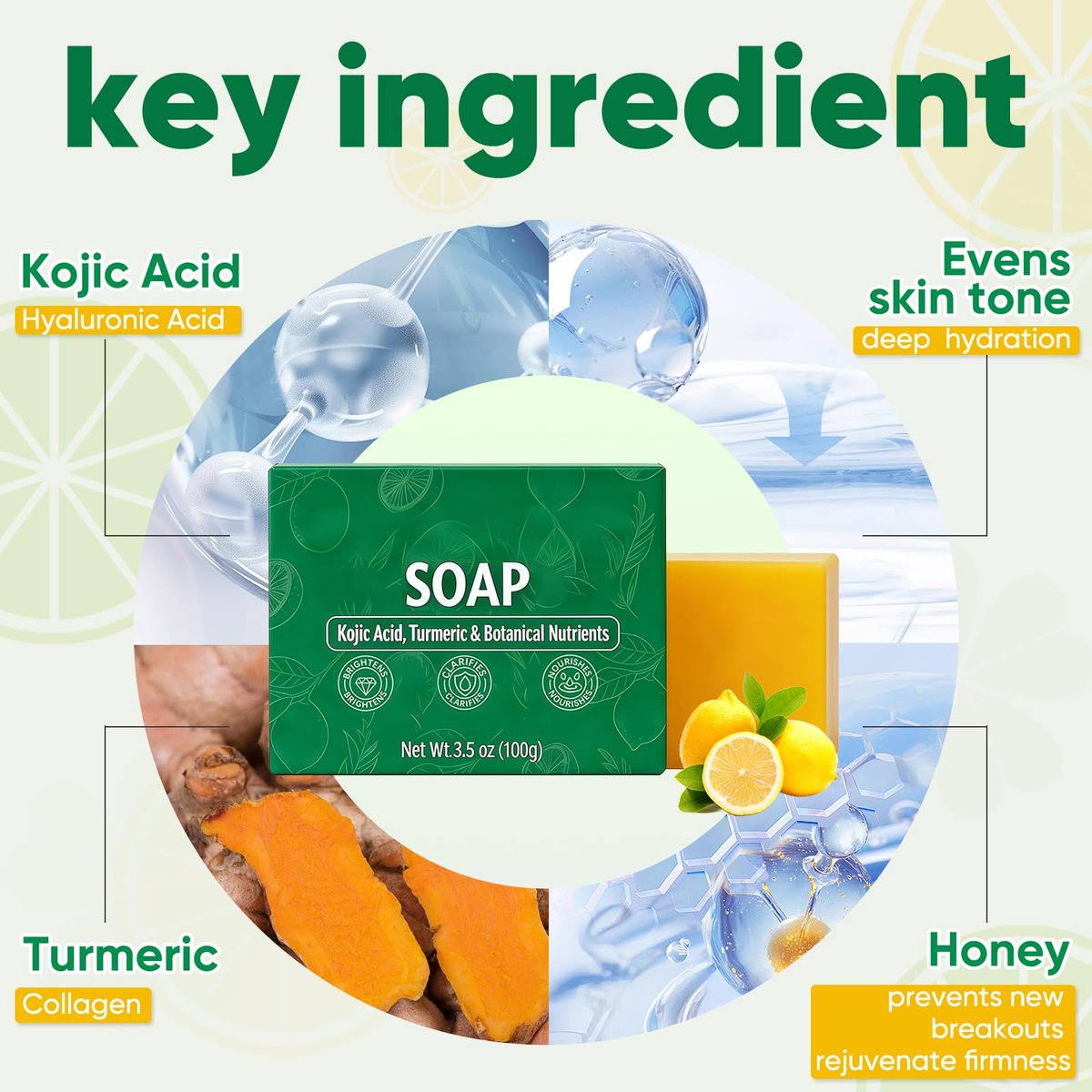 jioijioi 2er-Pack Stemsoul Seife – Superfood Stemsoul Seifen mit Kurkuma & Zitrone – Tiefenreinigendes Pflegeset