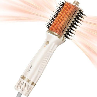 GOMYTH 5-in-1 Haartrocknerbürste mit beheiztem Kamm - Volumen-Haartrocknerbürste für nasses & trockenes Haar, ideal für dickes lockiges Haar, Salon-Föhnfrisur, krausfreies glänzendes Haar, reduzierte Hitzeschäden - 70mm
