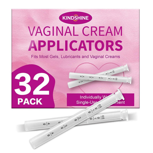 32 Stück Einweg-Vaginalcreme-Applikatoren für Frauen, Zäpfchen-Applikatoren mit Dosierungsmarkierungen, hygienisch einzeln verpackte, mit Gewinde versehene Applikatoren passend für die meisten Vaginalcremes, Gele & Gleitmittel