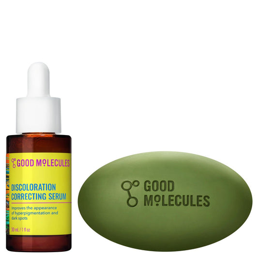 Good Molecules Brightening Skincare Duo – Dark Spot Correcting Bar (85g) & Discoloration Serum (30ml) | Tranexamsäure & Niacinamid Set für Gesicht und Körper | Alle Hauttypen