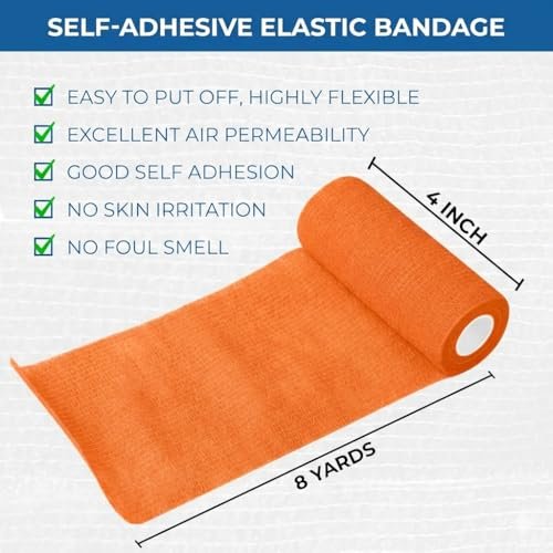 BANDVET WRAP Selbstklebende Bandage – 9er-Pack in verschiedenen Farben, 10 cm, nicht gewebt, atmungsaktiv & wasserabweisend für Erste Hilfe, Sportverletzungen, Verstauchungen & Haustiere
