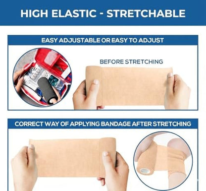 BANDVET WRAP Selbstklebende Bandage – 9er-Pack in verschiedenen Farben, 10 cm, nicht gewebt, atmungsaktiv & wasserabweisend für Erste Hilfe, Sportverletzungen, Verstauchungen & Haustiere