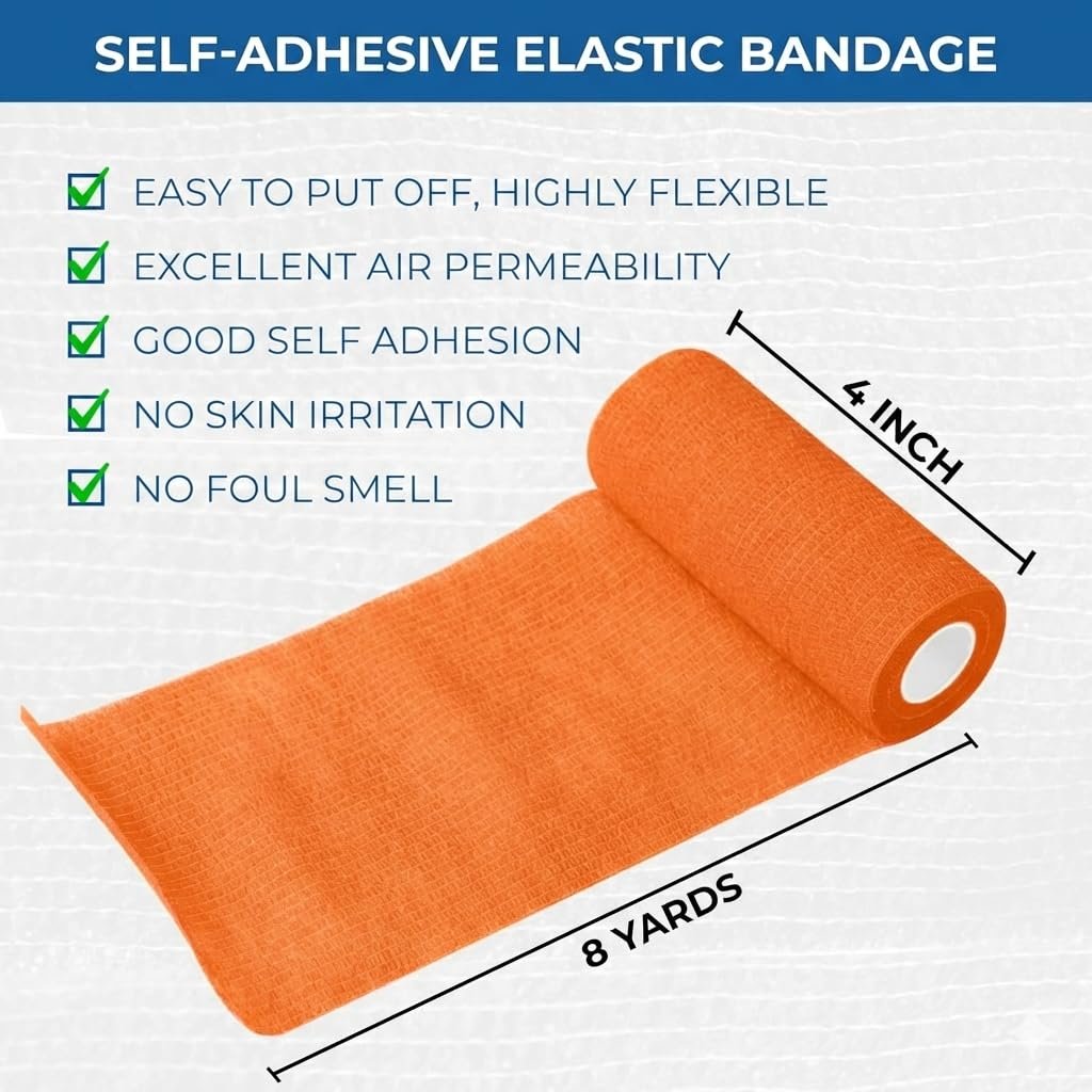 BANDVET WRAP Selbstklebende Bandage – 9er-Pack in verschiedenen Farben, 10 cm, nicht gewebt, atmungsaktiv & wasserabweisend für Erste Hilfe, Sportverletzungen, Verstauchungen & Haustiere