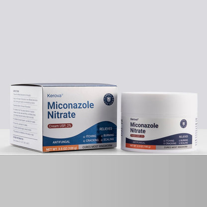 Kerova Antimykotikum-Creme gegen Jock Juckreiz, Fußpilz und Ringelflechte – 2% Miconazolnitrat-Creme für Hautpilz beim Menschen, lindert Juckreiz, Brennen, Risse und Schuppen (99 ml)