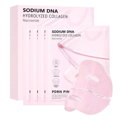 Bukamkom 4er-Pack Salmon DNA (PDRN) Pink Collagen Jelly Mask - Beruhigende & feuchtigkeitsspendende Gesichtsmaske für empfindliche Haut, Koreanische Hautpflege
