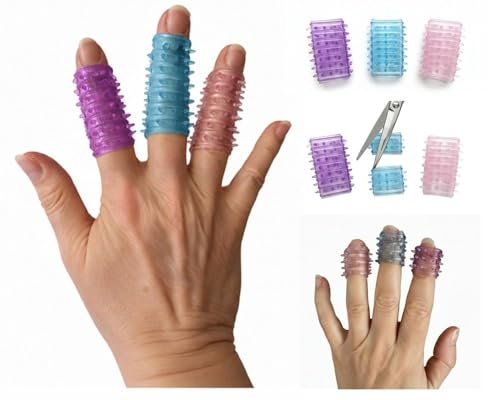 Fingerlinge gegen Hautziehen & Fidget-Unterstützung für OCD & Dermatillomanie – Strukturierte Silikon-Fingerhülsen gegen Angst, Nägelkauen & Hautziehen (3er-Pack)