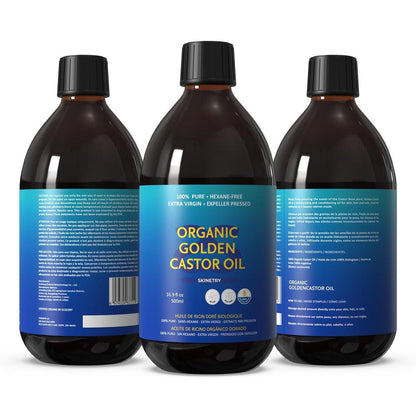 Skinetry Bio Rizinusöl – 16,9 oz (500 ml) – 100 % rein für Haare, Haut, Nägel, Augenbrauen & Wimpern – Tiefenhydratation & Glättung – Fördert Haar- & Augenbrauenwachstum – Hexanfrei – USDA-zertifiziert