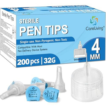 Pen-Nadeln 32G x 4mm, Universelle Passform, 200 Stück/Box, steril, bequem