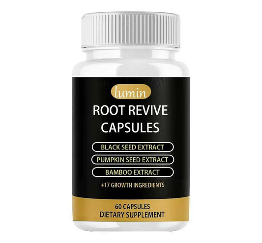 Lumin Root Revive Kapseln für Haarwachstum – Pflegt dünner werdendes Haar & steigert Haardichte mit Schwarzkümmel-Extrakt, Biotin, Bambus-Extrakt und Sägepalme – 17 Wachstumsinhaltsstoffe – 60 Kapseln