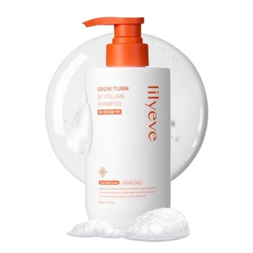 lilyeve GROWTURN 3D Volume Shampoo – Haarwuchs-Shampoo mit Hearthleaf-Exosomen für mehr Dicke und Volumen, koreanische Haarpflege – 480 ml