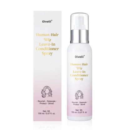 Oivolii Human Hair Wig Care Spray – Alkoholfreier Leave-In Conditioner mit Arganöl, Keratin & Seidenprotein, leichter Entwirrer & Feuchtigkeitsspender für Glanz, Frizz-Kontrolle und tägliche Wig-Pflege