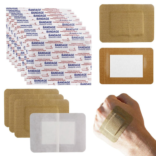 60 Stück Große Pflaster 2 x 3 Zoll Flexible Stoff-Wundversorgungspflaster Extra Große Polster Atmungsaktiver Schutz für Knie Ellenbogen Schnitte Schürfwunden Tägliche Erste Hilfe