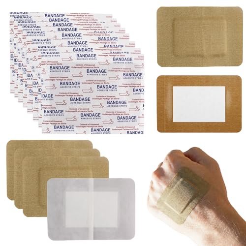60 Stück Große Pflaster 2 x 3 Zoll Flexible Stoff-Wundversorgungspflaster Extra Große Polster Atmungsaktiver Schutz für Knie Ellenbogen Schnitte Schürfwunden Tägliche Erste Hilfe