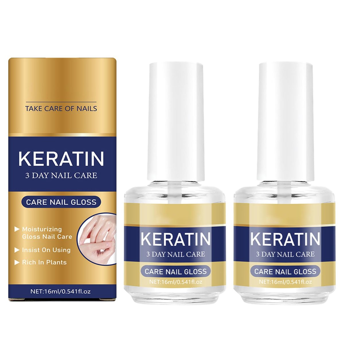 3 Tage Nagelpflege-Set: 2x 16 ml Keratin-Aminosäuren Nagelpflege, Stärkung & Feuchtigkeit für trockene, brüchige Nägel – Feuchtigkeitsspendende Behandlung für starke, glänzende Nägel inkl. Aloe Vera & Lavendel Nagelhautöl