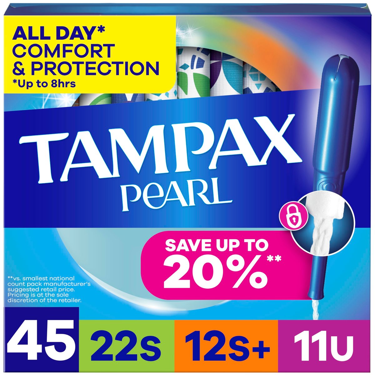 Tampax Pearl Tampons Multipack – Super/Super Plus/Ultra Saugstärke, mit LeakGuard Geflecht, bis zu 100 % auslaufsicherer und geruchsfreier Schutz, unparfümiert, 45 Stück