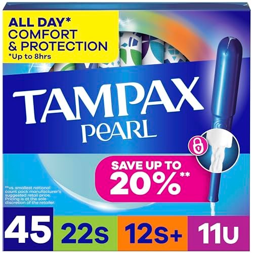 Tampax Pearl Tampons Multipack – Super/Super Plus/Ultra Saugstärke, mit LeakGuard Geflecht, bis zu 100 % auslaufsicherer und geruchsfreier Schutz, unparfümiert, 45 Stück