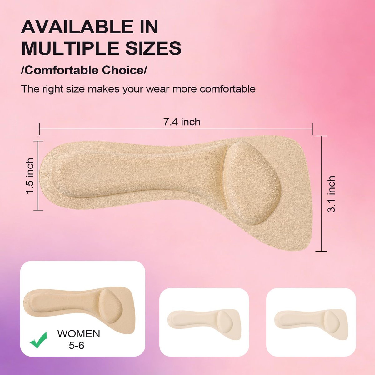 3/4 Unsichtbare High Heel Einlegesohlen für Damen – Anti-Rutsch, Stoßdämpfend & Schweißabsorbierend – Komfort-Polster für High Heels, Sandalen & Flache Schuhe