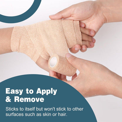 AZEN 20er Pack Selbstklebender elastischer Verband, Hautfarbenes Sporttape, Veterinärwickel, Knöchelbandage 5 cm