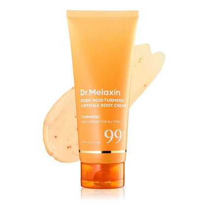 Dr.Melaxin Kojic Acid Turmeric Body Cream mit Ceramiden – Aufhellende Körperfeuchtigkeitscreme für dunkle Flecken & ungleichmäßigen Hautton, mit Panthenol & Hyaluronsäure für tiefe Feuchtigkeit, 200 ml