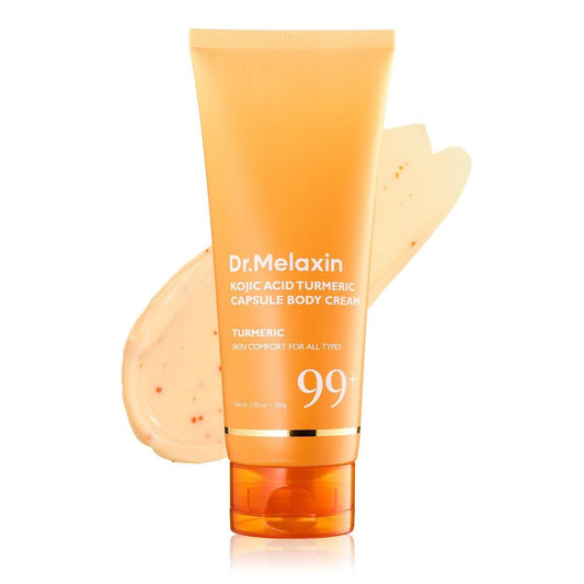 Dr.Melaxin Kojic Acid Turmeric Body Cream mit Ceramiden – Aufhellende Körperfeuchtigkeitscreme für dunkle Flecken & ungleichmäßigen Hautton, mit Panthenol & Hyaluronsäure für tiefe Feuchtigkeit, 200 ml
