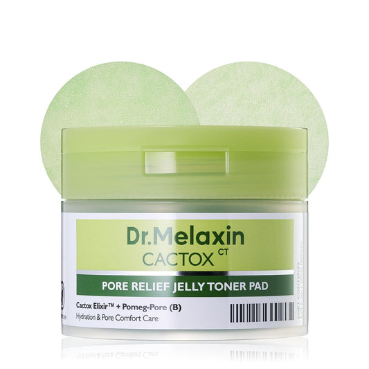 Dr.Melaxin Cactox Pore Relief Jelly Toner Pads – Kühlende & abschwellende Peeling-Toner-Pads für vergrößerte Poren & geschwollene Haut, feuchtigkeitsspendende koreanische Toner-Pads mit Kaktusextrakt & PHA, 60 Pads (170 ml)