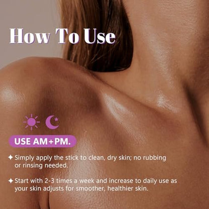 Glykolsäure-Peeling-Körperstick – Mit Glykolsäure & Salicylsäure, glättet raue Haut, für sanftes Körperpeeling