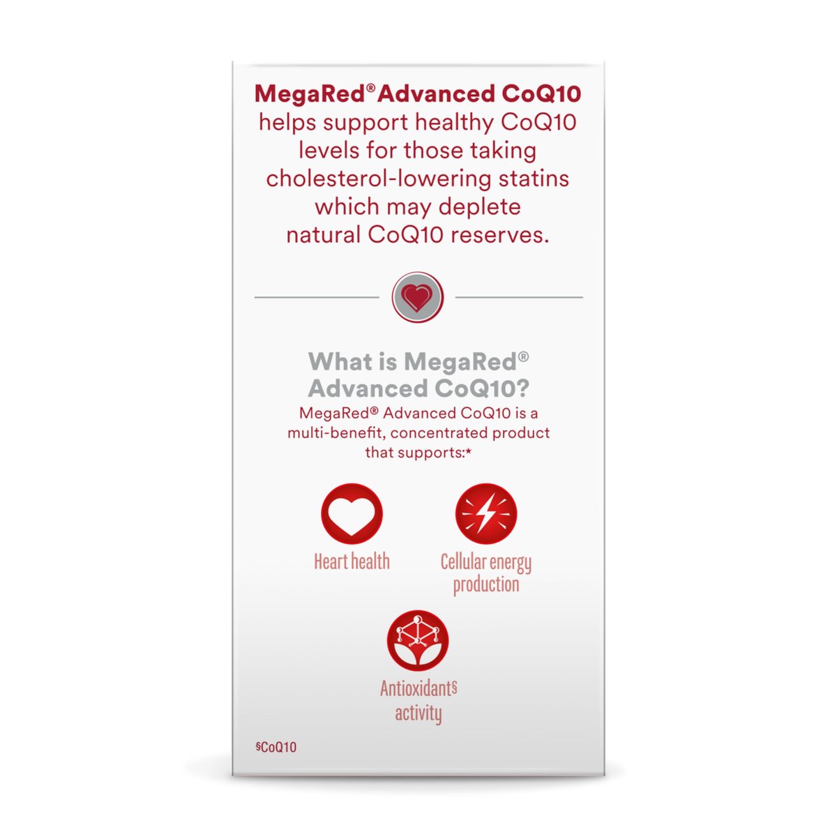 MegaRed Advanced CoQ10 – 200 mg Coenzym Q10 pro Portion, 30 Kapseln, Antioxidans zur Unterstützung der Zellenergieproduktion und Schutz vor freien Radikalen