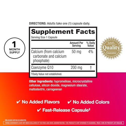 MegaRed Advanced CoQ10 – 200 mg Coenzym Q10 pro Portion, 30 Kapseln, Antioxidans zur Unterstützung der Zellenergieproduktion und Schutz vor freien Radikalen