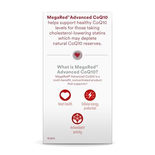 MegaRed Advanced CoQ10 – 200 mg Coenzym Q10 pro Portion, 30 Kapseln, Antioxidans zur Unterstützung der Zellenergieproduktion und Schutz vor freien Radikalen