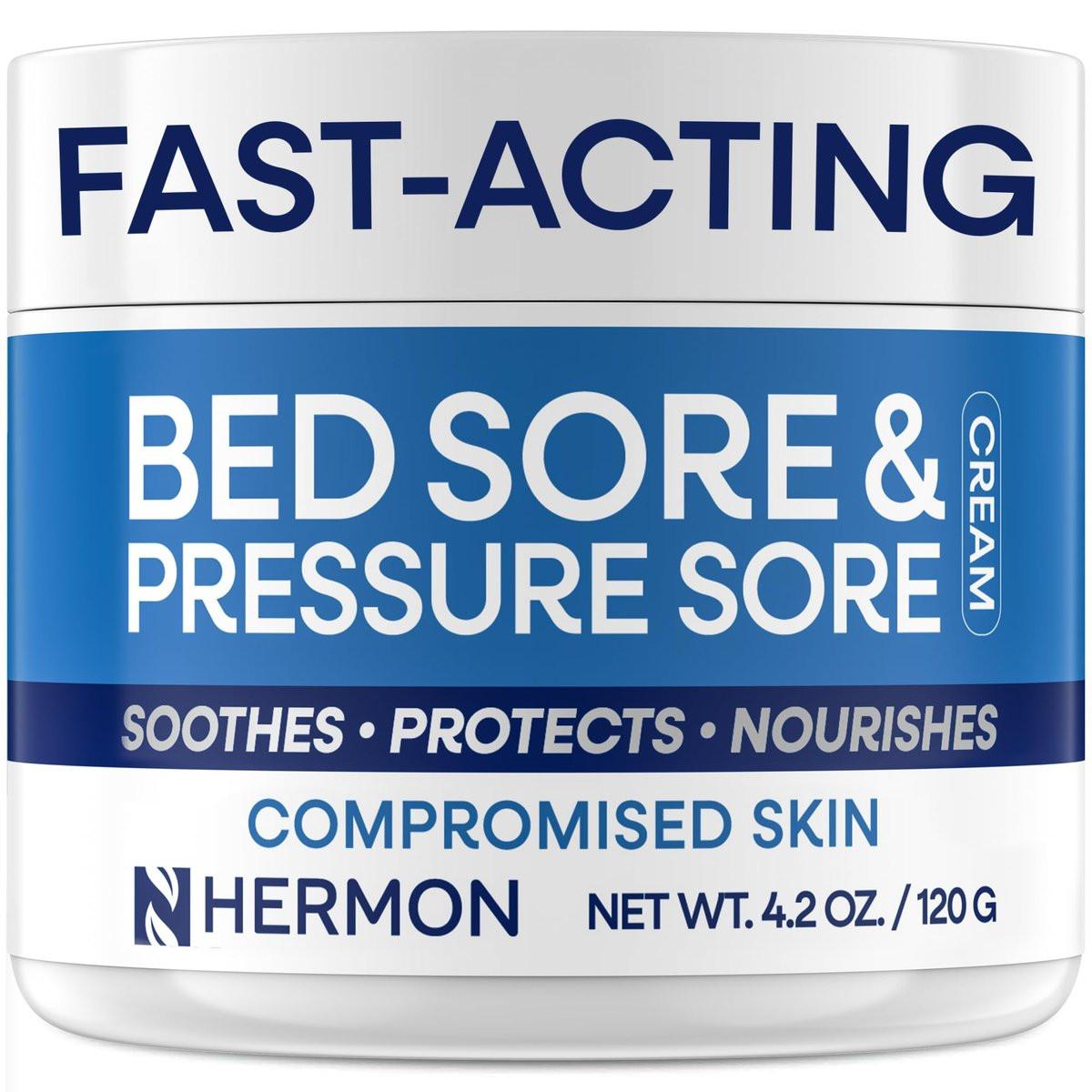 Hermon Wund- & Druckgeschwür-Schnellheilcreme – Hautpflegecreme für geschädigte Haut, unterstützt die Heilung von Druckgeschwüren, Wundliegen, Scheuerstellen, kleinen Verbrennungen & Sonnenbrand – 120 ml