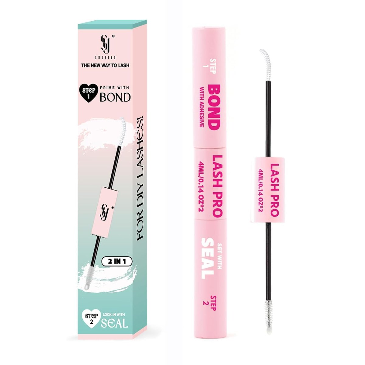 SY-SHUYING Lash Bond and Seal Mascara – Wasserfeste, nicht reizende Wimpernverlängerung (0,28 Fl Oz, Weiß)