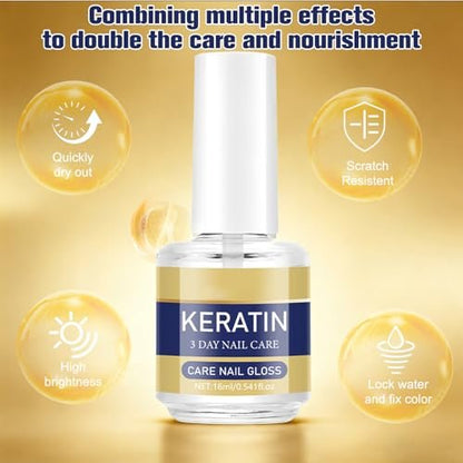 2er-Pack Keratin Nagelpflegeöl - Feuchtigkeitsspendende Behandlung für starke, glänzende Nägel mit Aloe Vera & Lavendel, repariert trockene, schwache Nägel (16ml/0,56oz)