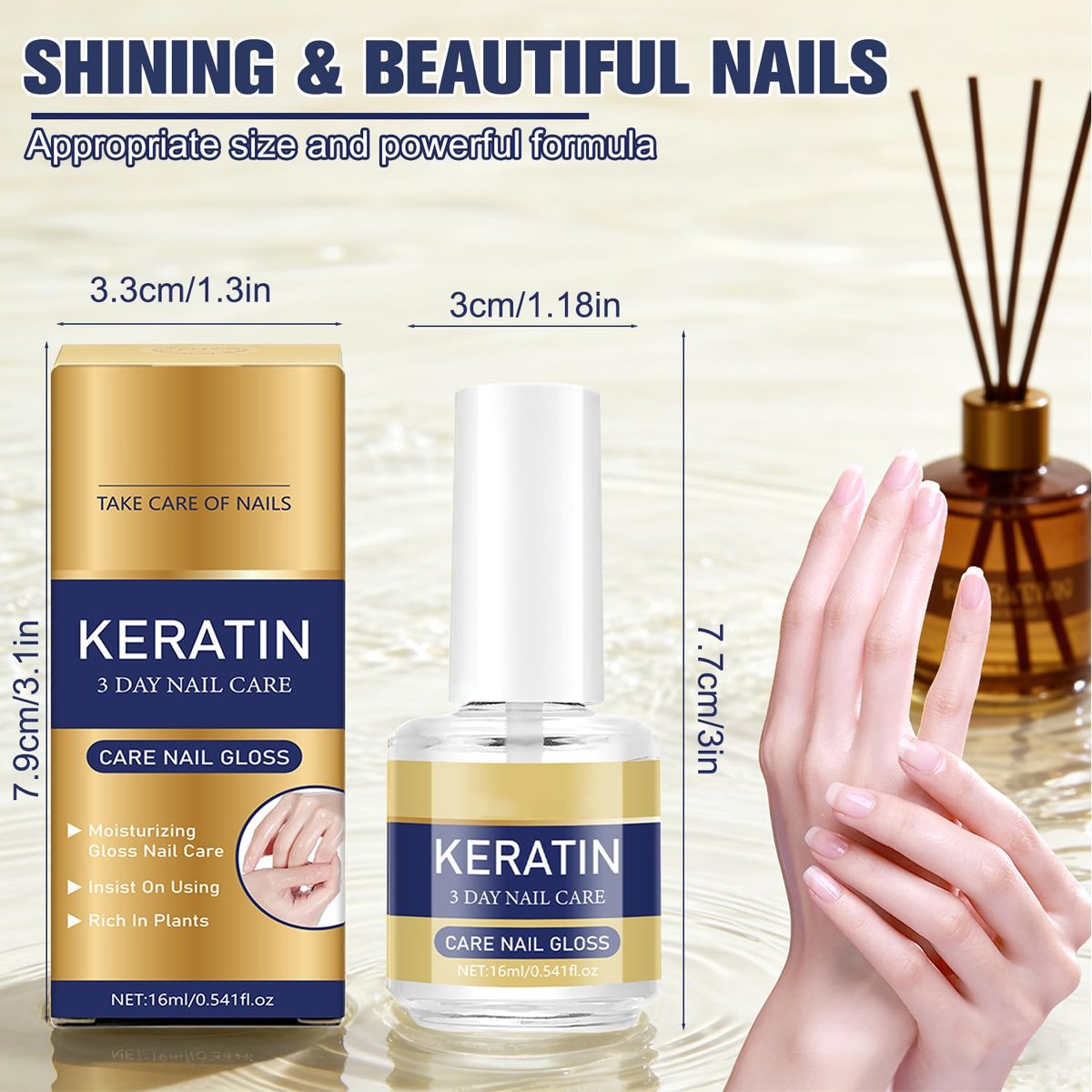 2er-Pack Keratin Nagelpflegeöl - Feuchtigkeitsspendende Behandlung für starke, glänzende Nägel mit Aloe Vera & Lavendel, repariert trockene, schwache Nägel (16ml/0,56oz)