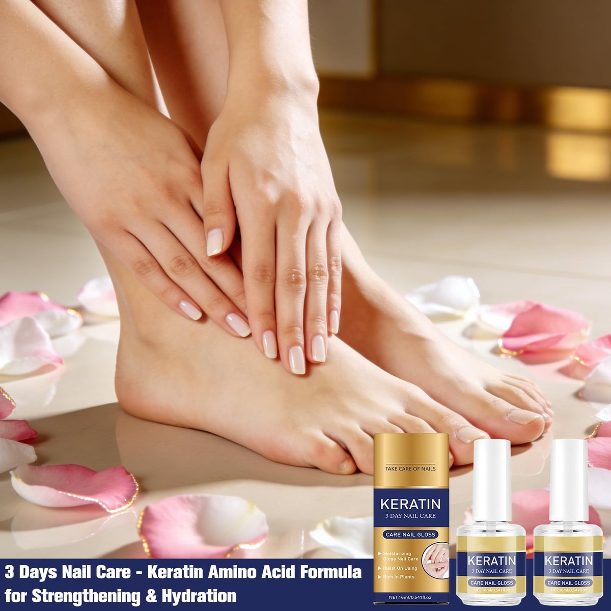 2er-Pack Keratin Nagelpflegeöl - Feuchtigkeitsspendende Behandlung für starke, glänzende Nägel mit Aloe Vera & Lavendel, repariert trockene, schwache Nägel (16ml/0,56oz)