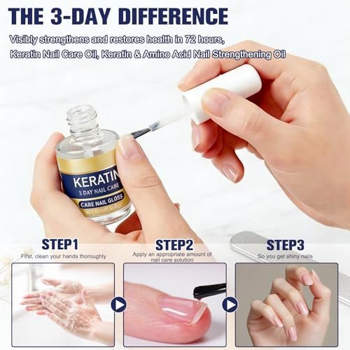 2er-Pack Keratin Nagelpflegeöl - Feuchtigkeitsspendende Behandlung für starke, glänzende Nägel mit Aloe Vera & Lavendel, repariert trockene, schwache Nägel (16ml/0,56oz)