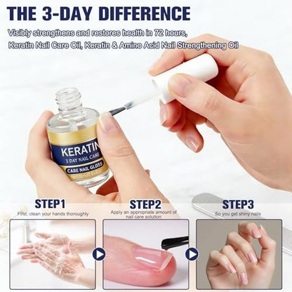2er-Pack Keratin Nagelpflegeöl - Feuchtigkeitsspendende Behandlung für starke, glänzende Nägel mit Aloe Vera & Lavendel, repariert trockene, schwache Nägel (16ml/0,56oz)