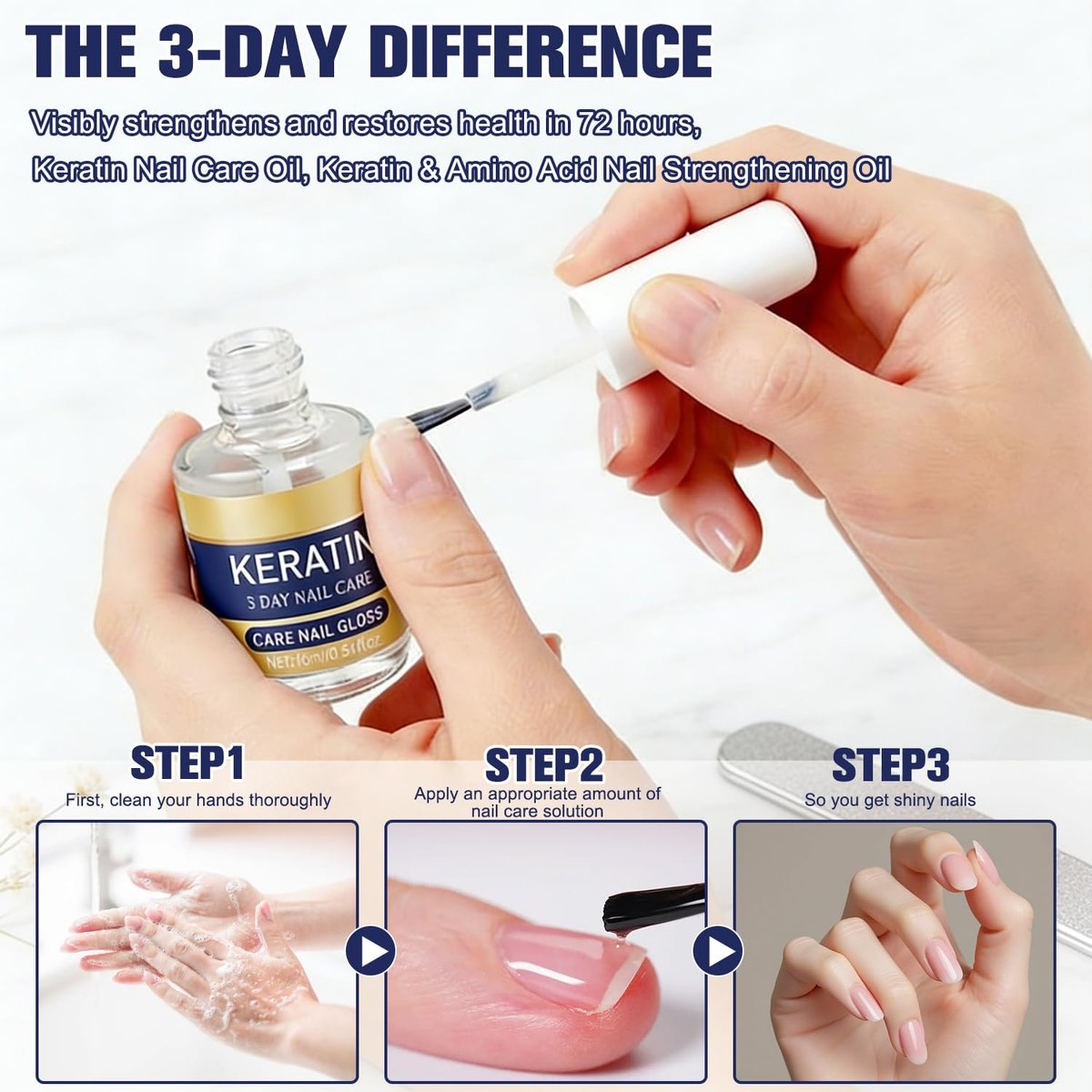 2er-Pack Keratin Nagelpflegeöl - Feuchtigkeitsspendende Behandlung für starke, glänzende Nägel mit Aloe Vera & Lavendel, repariert trockene, schwache Nägel (16ml/0,56oz)