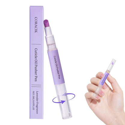 CORACIK 2-in-1 Keramik Nagelhautschieber & Ölstift 2ml – Lavendelduft Nagelhautentferner für geschädigte Nägel, feuchtigkeitsspendende Nagelpflege (Lila)