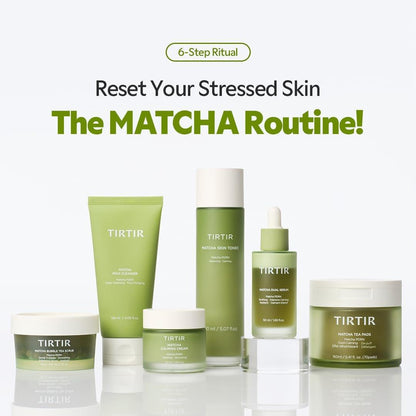 TIRTIR Matcha Dual PDRN Serum – Beruhigendes Serum für gereizte Haut mit 20.000 ppm veganem Matcha PDRN, 5 % Niacinamid, feuchtigkeitsspendend, nicht klebend, koreanisches Gesichtsserum für empfindliche und zu Akne neigende Haut