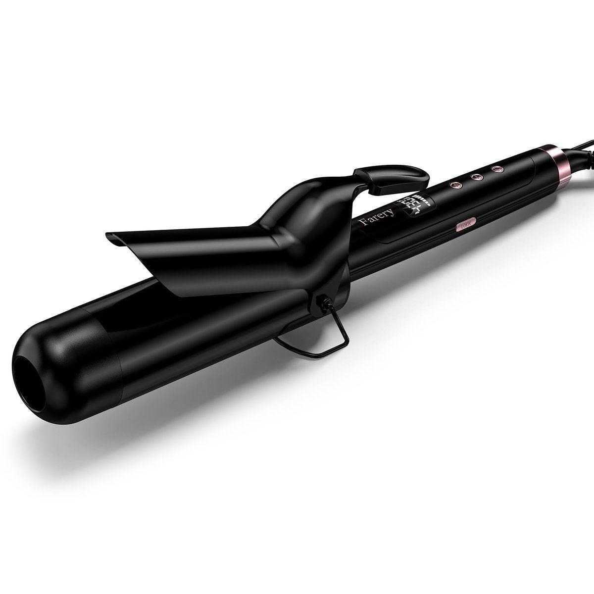 Farery 2-Zoll-Lockenstab für langes Haar – Leichter großer Lockenstab 50 mm mit Arganöl & Keratin für voluminöse Locken, 9 Temperaturen, Digitalanzeige & Sicherheitsschlüssel, schnell aufheizend