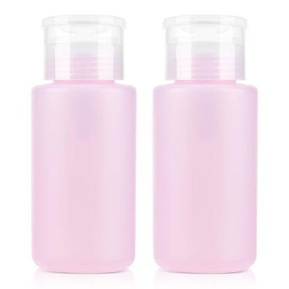 NXJ INFILILA Aceton-Pumpenspender 2er-Pack, 180 ml/6,4 oz – Auslaufsicher & BPA-frei für Nagellackentferner, Reinigungsalkohol, Make-up-Entferner, Gesichtswasser
