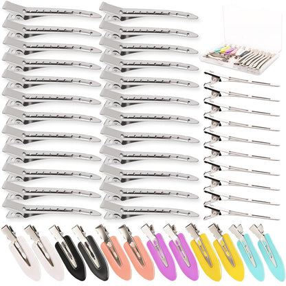 NOOEPC 44-teilige Metall-Alligator-Haarspangen, Haarklammern für Styling, Entenmund-Haarnadeln, faltenfreie Haarspangen für Salon, Make-up, Haarfärben, DIY-Basteln & Zuhause (44 gemischte Größen)