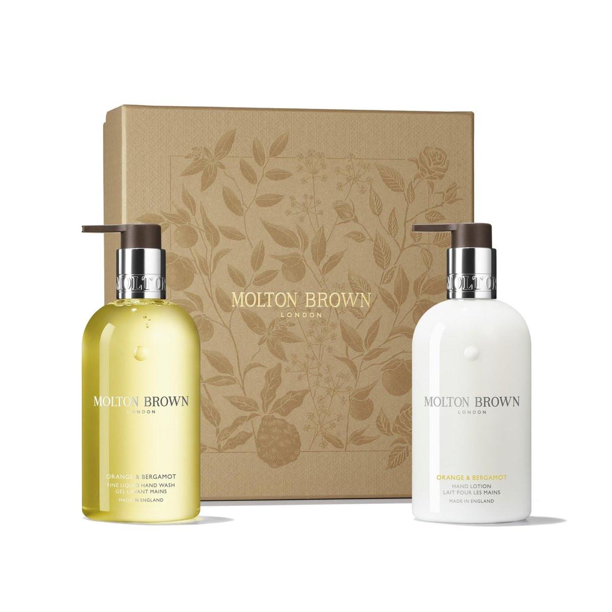 Molton Brown Orange & Bergamot Handpflege-Set – Flüssigseife & Handlotion 2 x 300 ml, luxuriöses Geschenkset für Damen