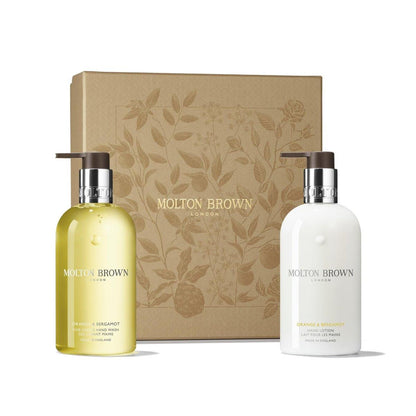 Molton Brown Orange & Bergamot Handpflege-Set – Flüssigseife & Handlotion 2 x 300 ml, luxuriöses Geschenkset für Damen