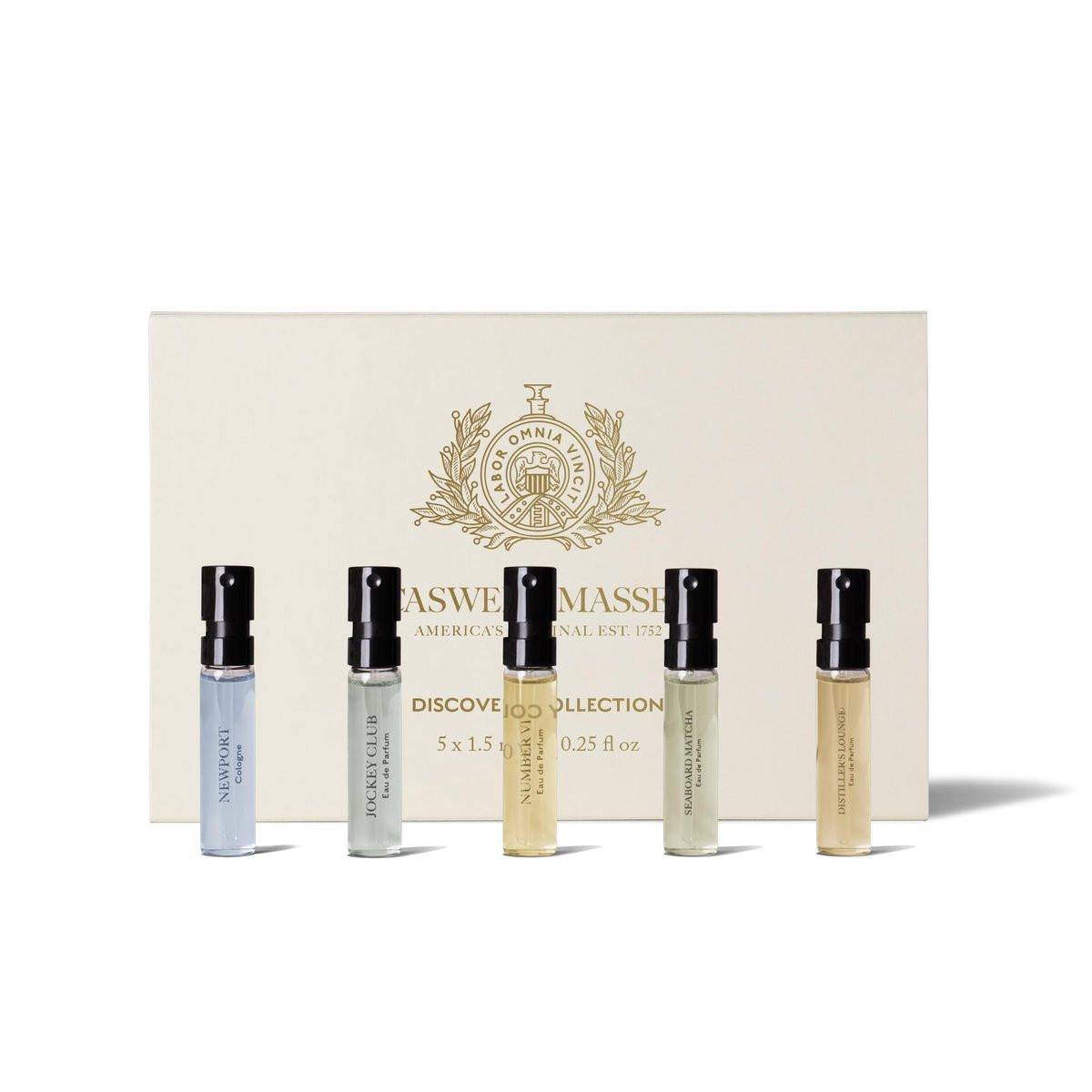 Caswell-Massey Herrendüfte Entdeckungsset – 5-teiliges Probeset – Number Six, Jockey Club, Newport, Distiller’s Lounge & Seaboard Matcha