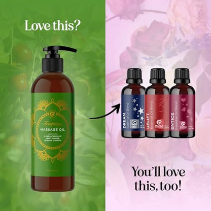 Luxuriöses tropisches Massageöl für Paare – leicht gleitend, nicht fettend, sinnliches Massageöl für den Date-Night mit seidig glattem Süßmandelöl, Kokosöl und Jojobaöl – vegan, nicht gentechnisch verändert & glutenfrei (240 ml)